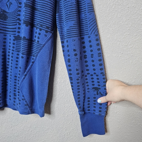 Vtg Volcom Mens L Thermal Long‎ Sleeve Tee Shirt Blue 90s Ski Snowboard Preppy - Picture 7 of 13